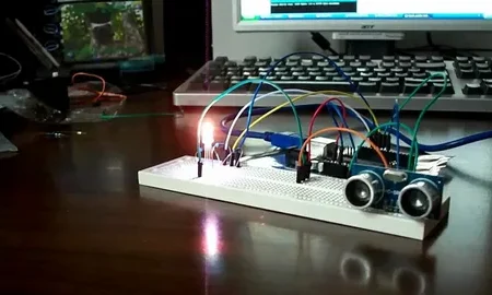 LED With Ultrasonic Sensor